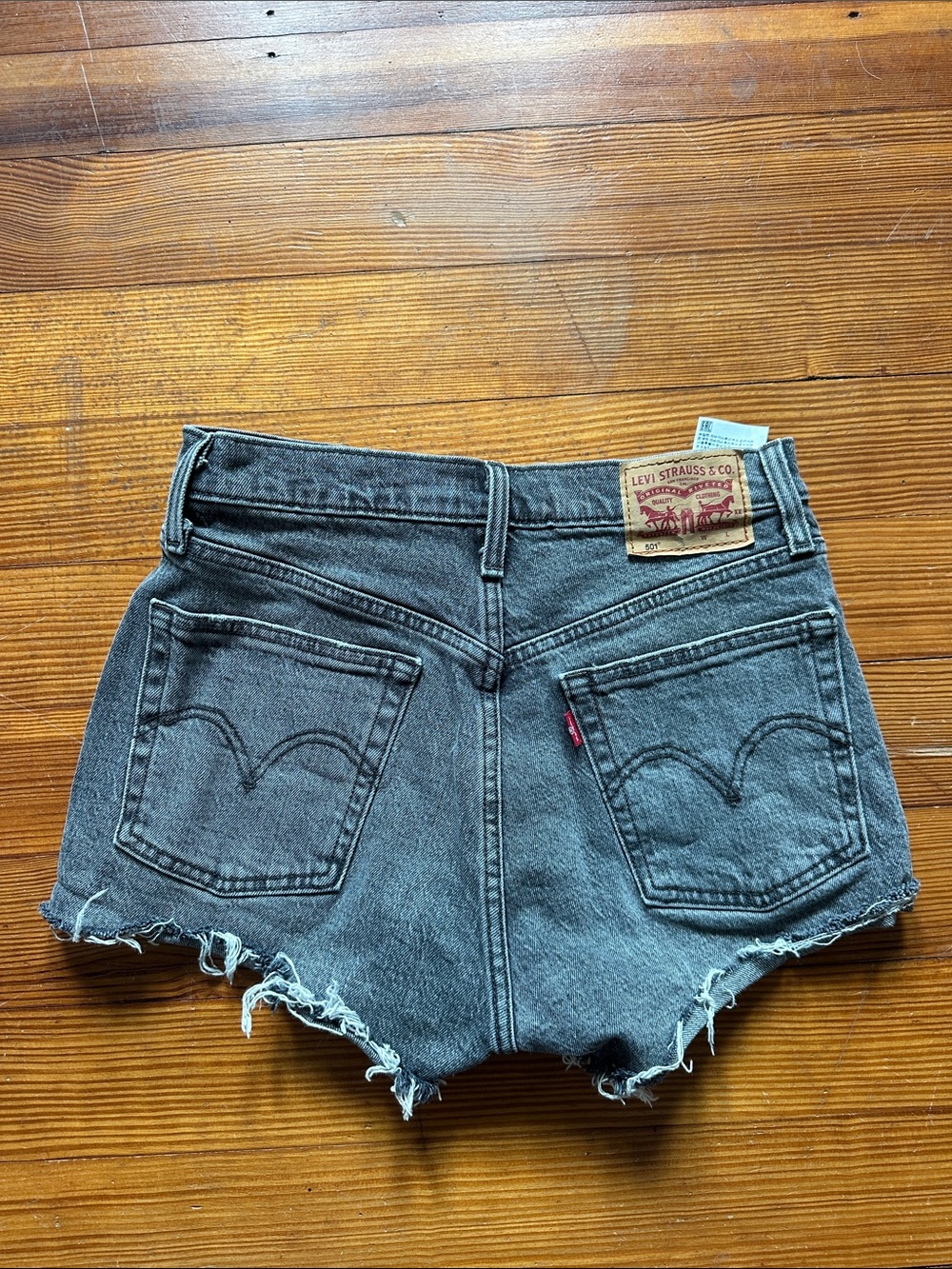 Levi's Gray Washed Denim Cutoff Shorts